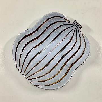 錦銀彩べっ甲釉瓢形銘々皿　13㎝の画像