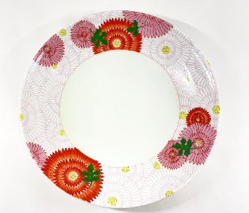 錦菊花尽くし七寸平盛器　21㎝の画像