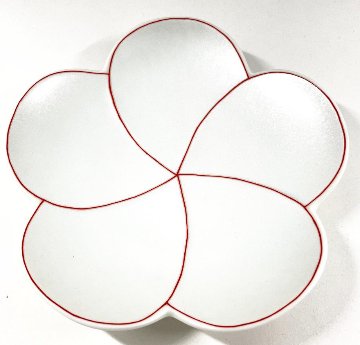 錦銀彩捻り梅形銘々皿　15㎝の画像