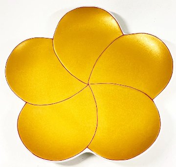 錦金彩捻り梅形七寸盛皿　21㎝の画像