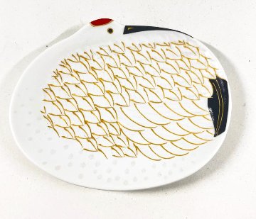 錦雪衣金羽根鶴形小皿　9㎝の画像