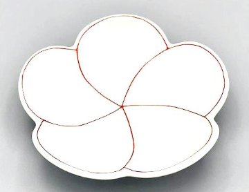 錦銀彩捻梅形小皿　9㎝の画像