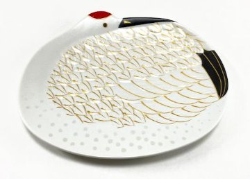 錦雪衣金羽根鶴形銘々皿の画像