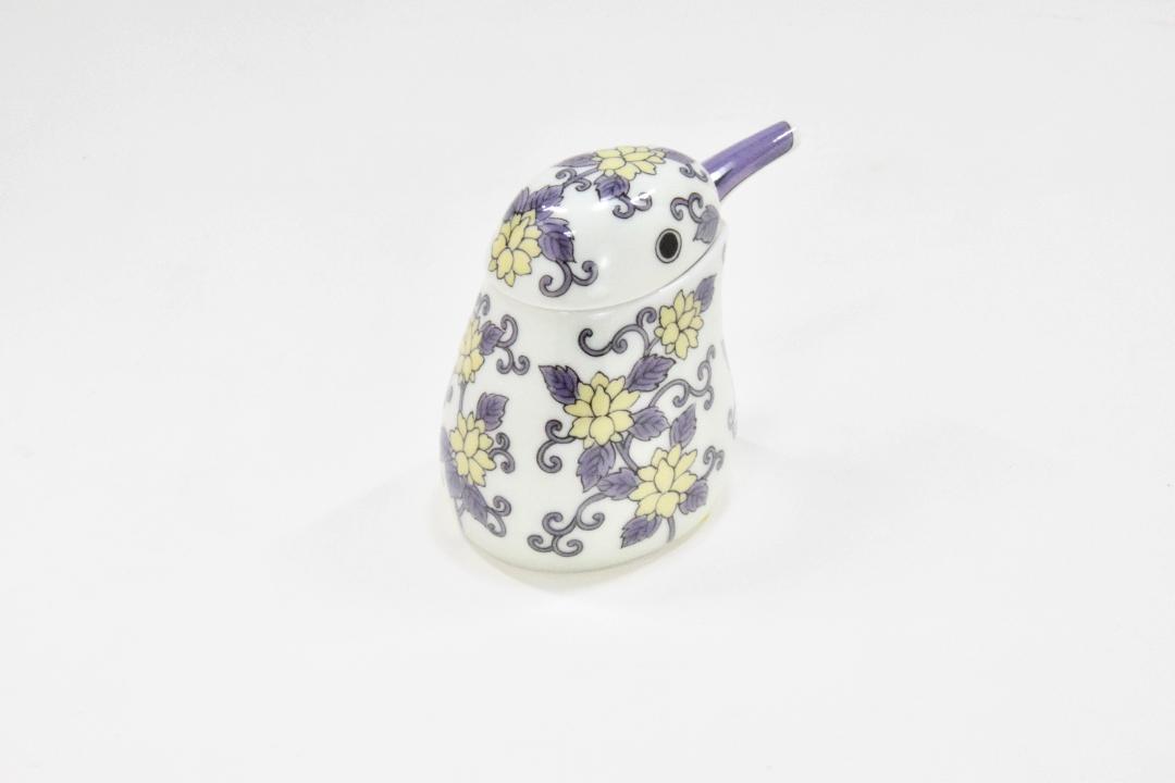 錦紫唐草川蝉形ミニ汁次/箱入(Soy sauce dispenser)の画像