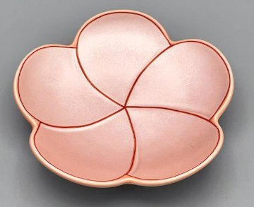 錦曙釉銀彩捻梅り形小銘々皿　12㎝の画像