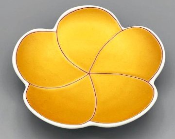 錦金彩捻り梅形小銘々皿　12㎝の画像