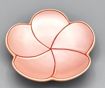 錦曙釉銀彩捻り梅形銘々皿　15㎝の画像