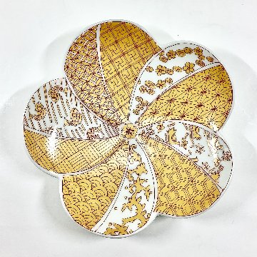 錦金彩祥瑞捻り梅形銘々皿　15㎝の画像