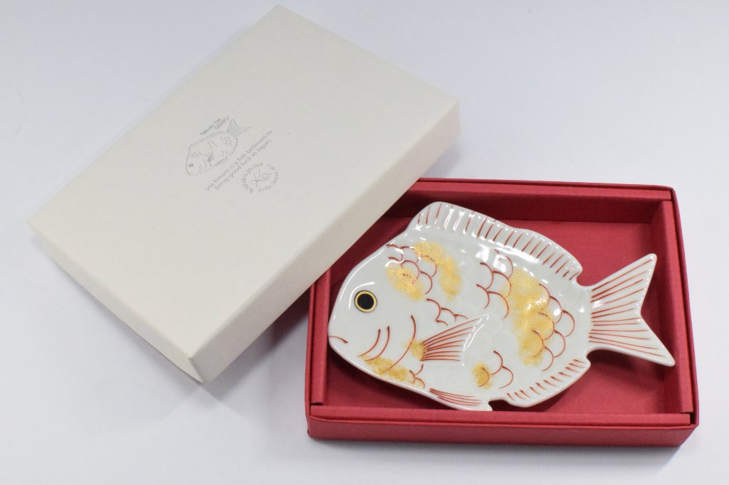 白鯛　銘々皿　13㎝　1枚　ギフト箱入りの画像