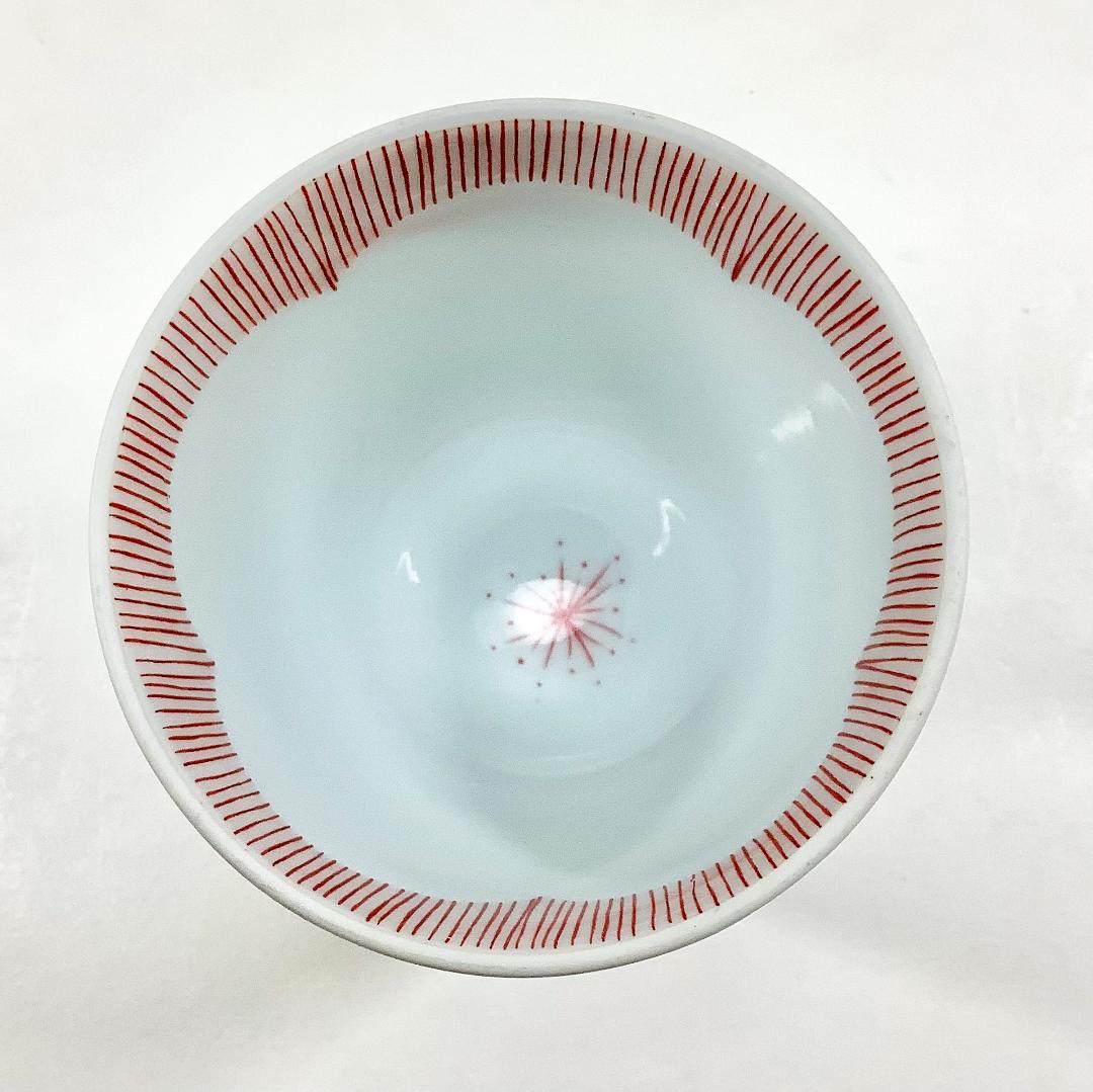 錦小花赤糸十草湯呑 　180ccの画像