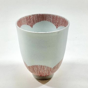 錦小花赤糸十草湯呑 　180ccの画像