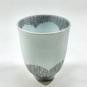 錦小花黒糸十草湯呑 　　180ccの画像