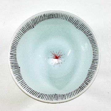 錦小花黒糸十草湯呑 　　180ccの画像