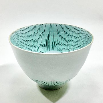 錦小花緑糸十草高茶碗　11㎝の画像