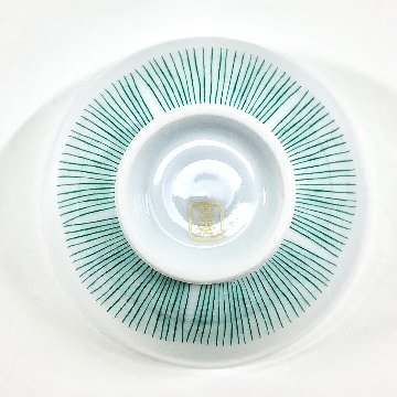 錦小花緑糸十草高茶碗　11㎝の画像