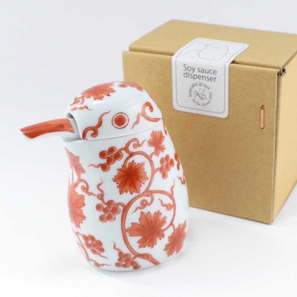 錦赤唐草川蝉小汁次(箱入)　(Soy sauce dispenser)の画像