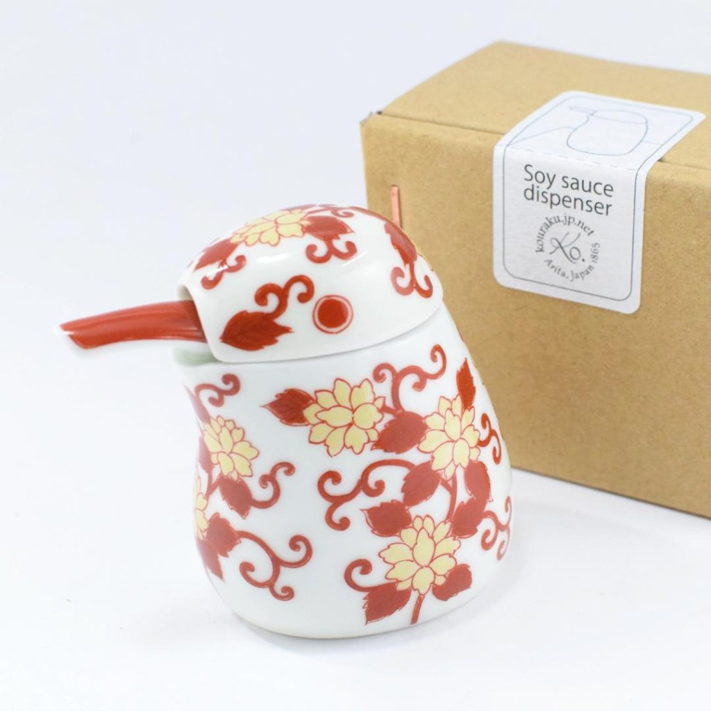 錦赤唐草川蝉ミニ汁次（箱入）(Soy sauce dispenser)の画像