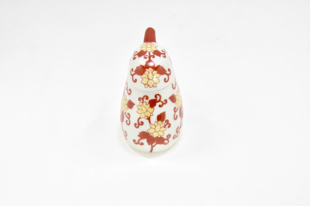 錦赤唐草川蝉形醤油差し/ミニ（箱入）(Soy sauce dispenser)の画像