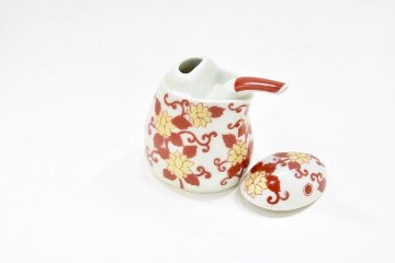 錦赤唐草川蝉形醤油差し/ミニ（箱入）(Soy sauce dispenser)の画像