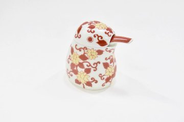 錦赤唐草川蝉形醤油差し/ミニ（箱入）(Soy sauce dispenser)の画像