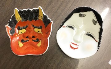 おふく＆鬼　ペア　銘々皿の画像
