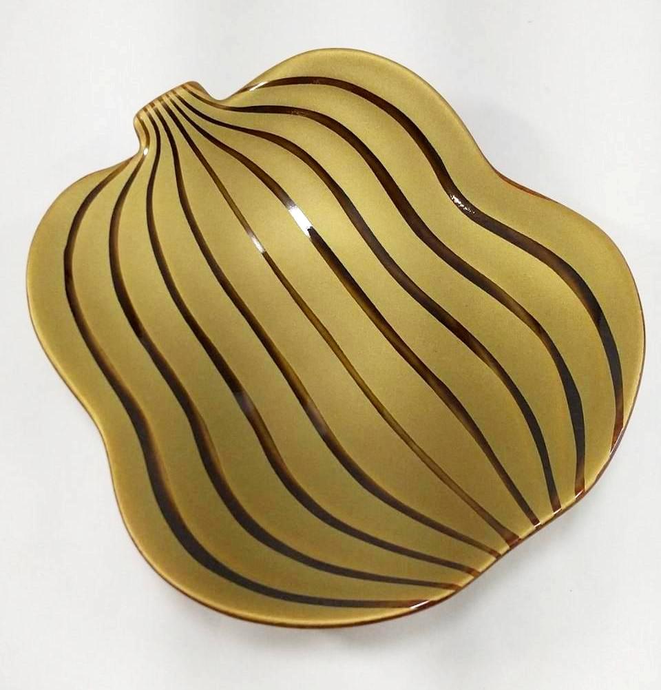 錦金彩べっ甲釉瓢形銘々皿　13㎝の画像