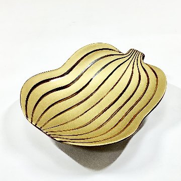 錦金彩べっ甲釉瓢形銘々皿　13㎝の画像