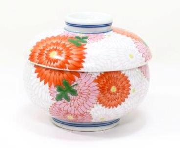 錦菊花尽くし鈴型蒸碗　8.6㎝の画像