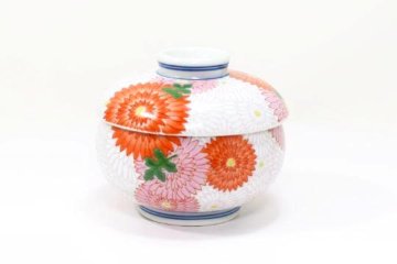 錦菊花尽くし鈴型蒸碗　8.6㎝の画像
