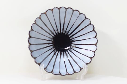 錦銀彩べっこう釉平菊銘々皿　13㎝の画像