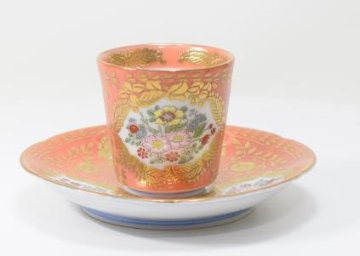 錦緋色ベルサイユ中国茶碗皿の画像