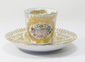 錦白ベルサイユ中国茶碗｜幸楽窯 Kouraku Kiln