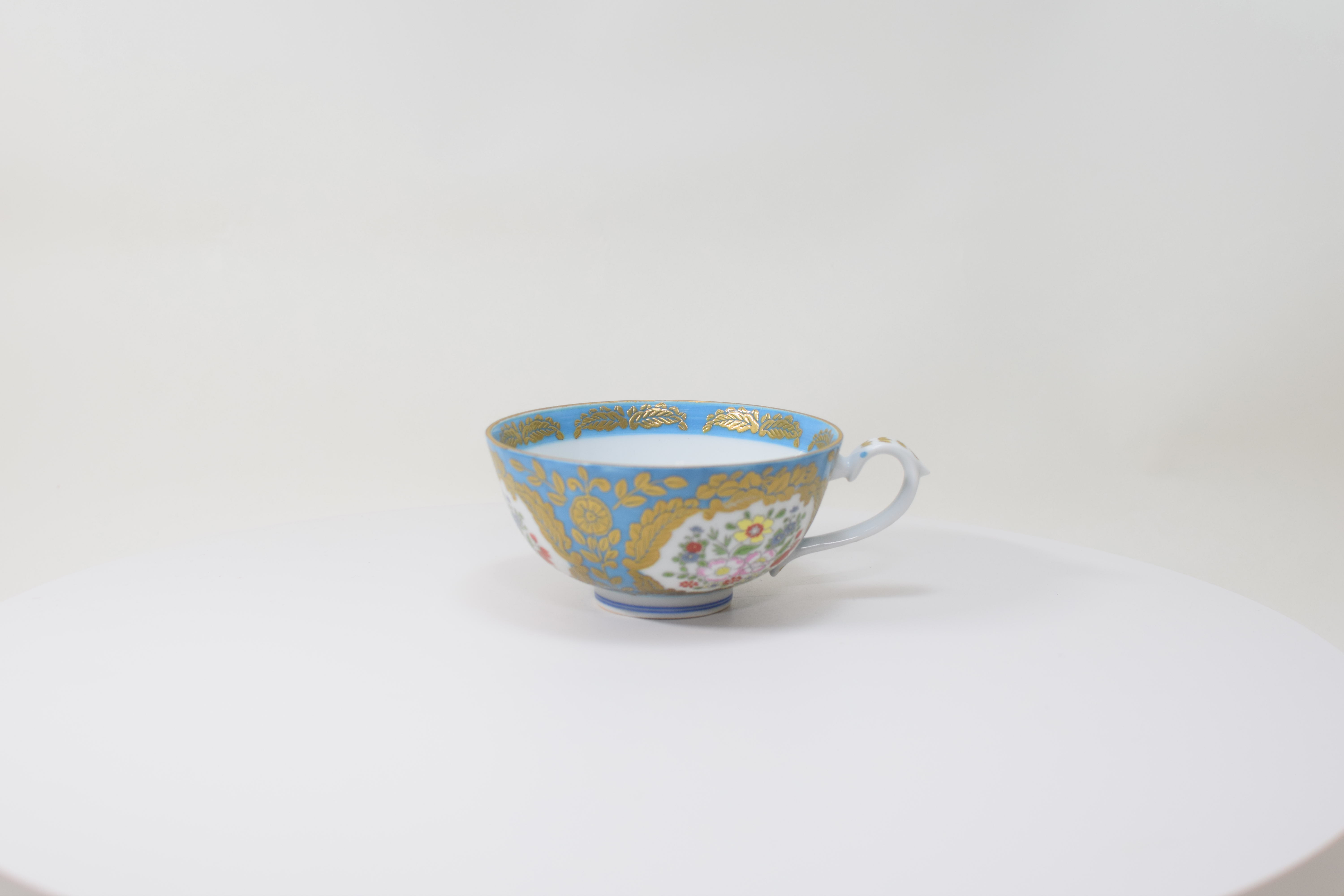 錦翡翠ベルサイユ紅茶碗皿画像