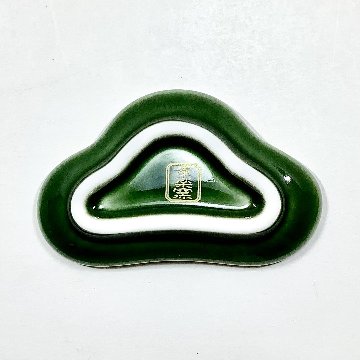錦茶緑銀松葉形箸置の画像
