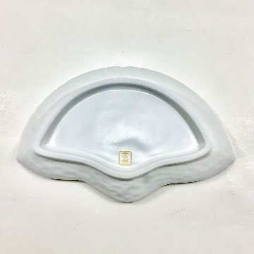 錦白マット扇鶴形向付　20㎝の画像