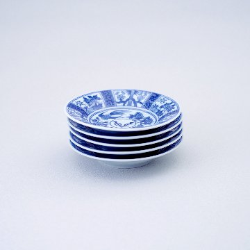 voc染付12㎝皿　5枚セット　有田町ふるさと納税出品中の画像