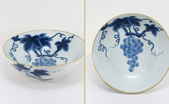 染付文様葡萄絵 AritaBOWL の画像