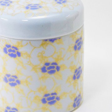 紫牡丹四寸骨壷（桐箱付）12㎝の画像