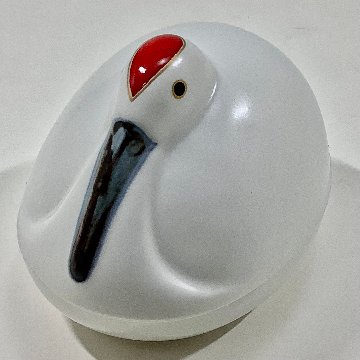 錦雪衣鶴形小蓋物の画像