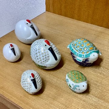 錦巣ごもり鶴形小蓋物の画像