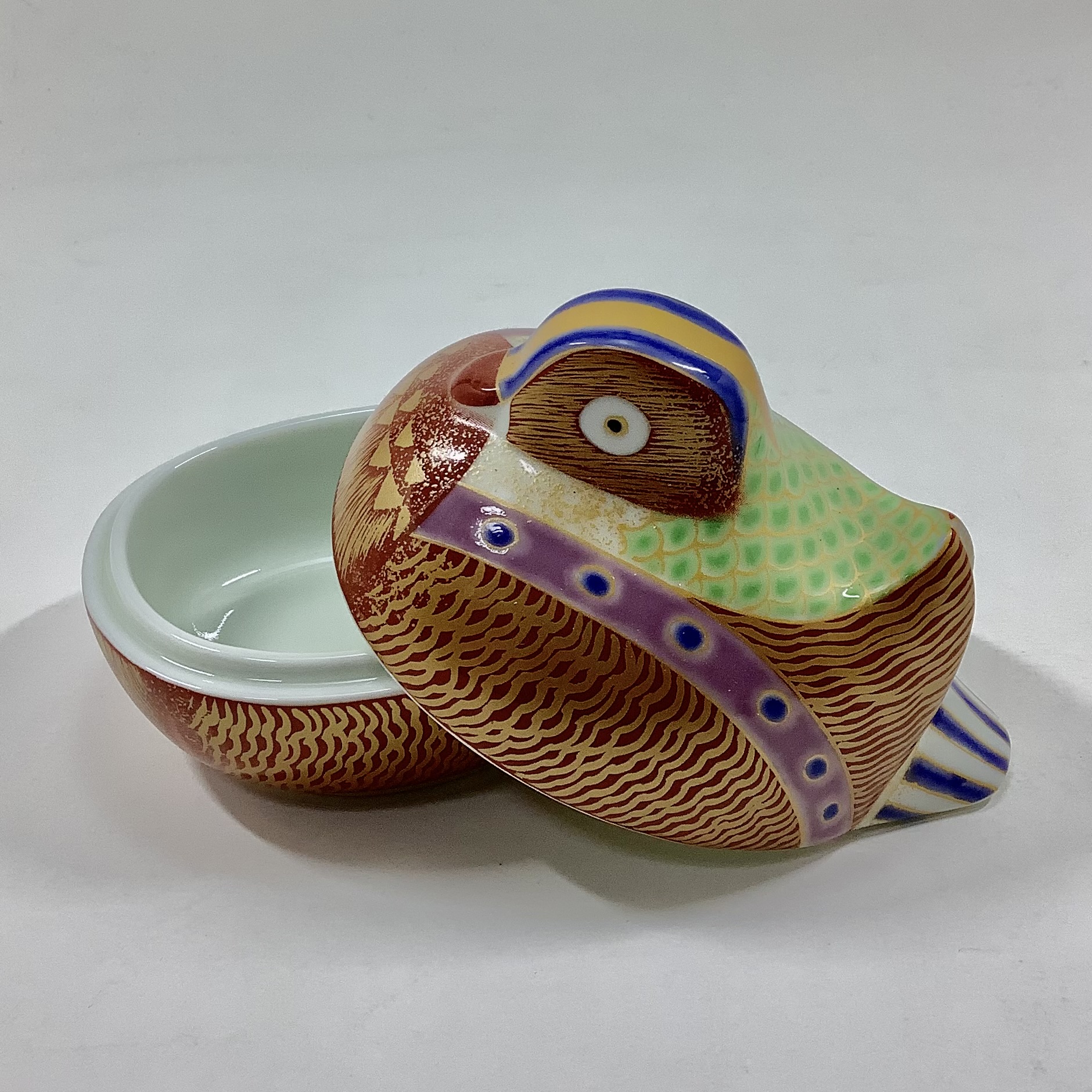 錦新おしどり蓋物/雄　の画像