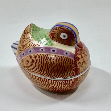 錦新おしどり蓋物/雄　の画像