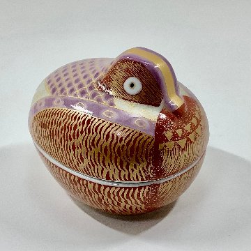 錦新おしどり蓋物/雌の画像