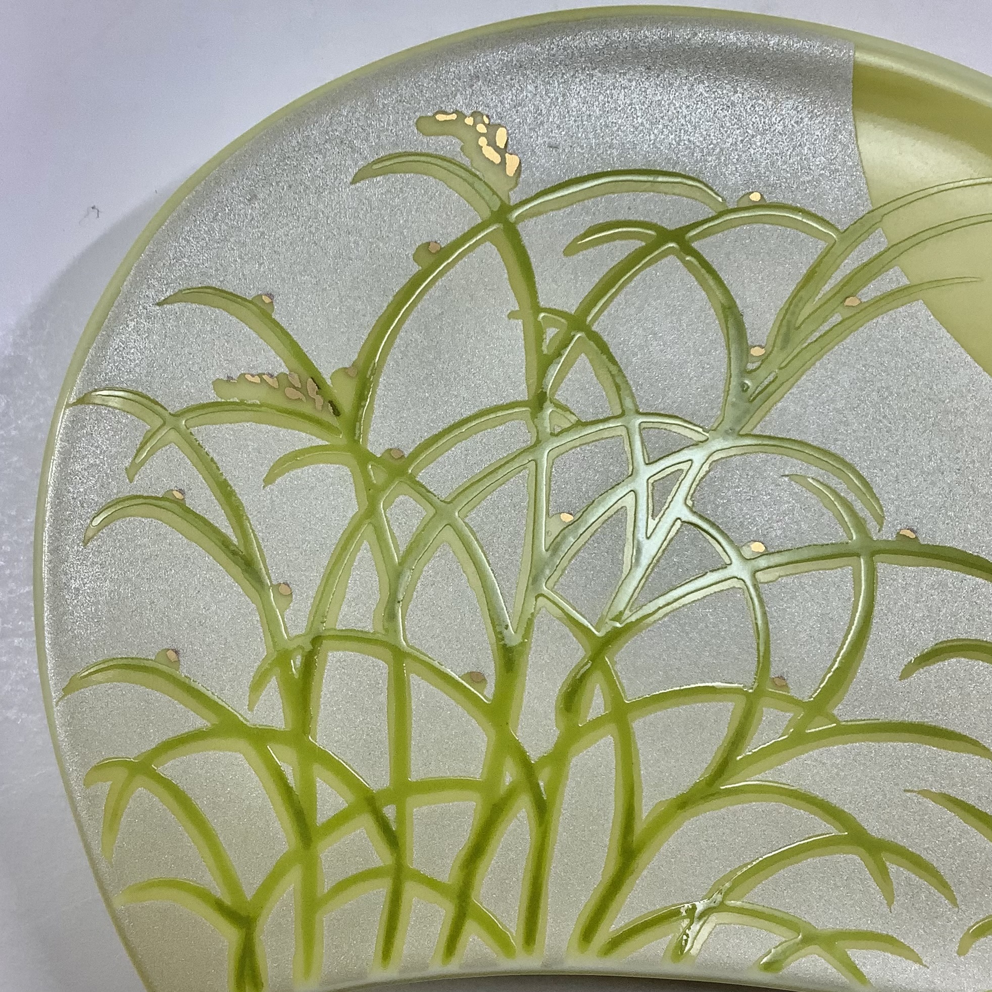 錦黄釉月明半月銘々皿（黄）　14.5㎝の画像