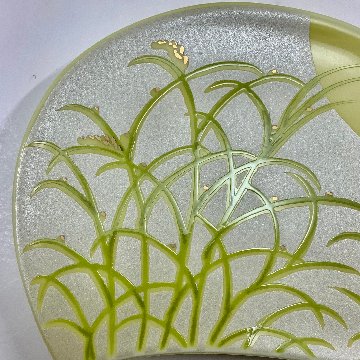 錦黄釉月明半月銘々皿（黄）　14.5㎝の画像