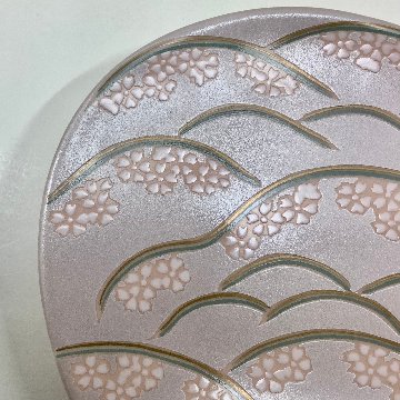 錦吉野山半月銘々皿（桜）　14.5㎝の画像