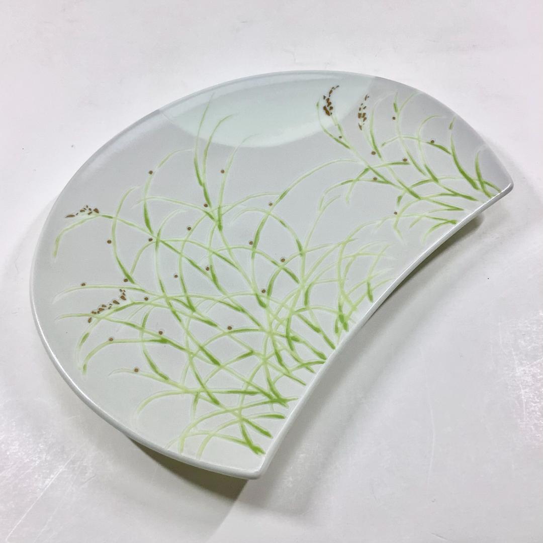 錦月明半月焼皿（白）21㎝の画像