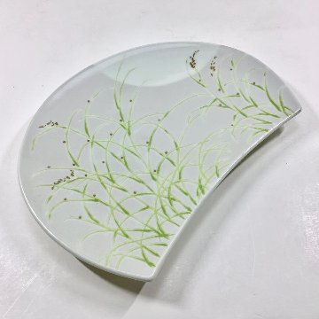 錦月明半月焼皿（白）21㎝の画像