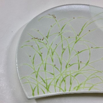 錦月明半月焼皿（白）21㎝の画像