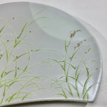 錦月明半月焼皿（白）21㎝の画像